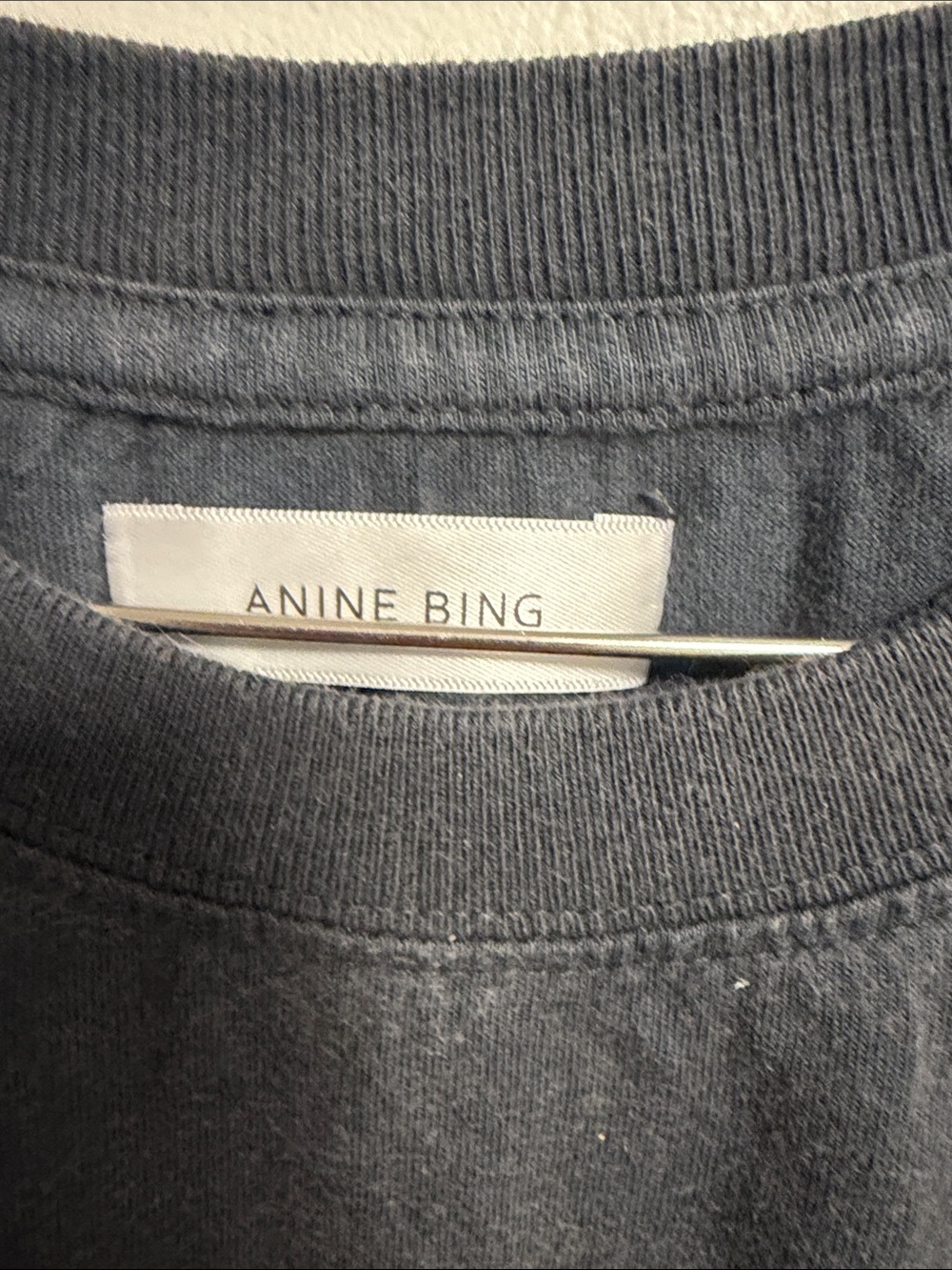 Anine Bing Black Graphic Script Tee - Picture 2 of 4